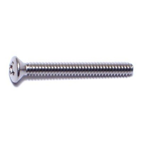 Midwest Fastener #6-32 x 1-1/4 in Phillips Oval Machine Screw, Plain Stainless Steel, 100 PK 04995